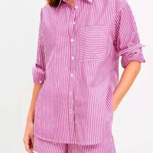 Loft Striped Poplin Shirt and Short Set